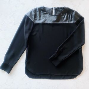 ZARA 🤍 Leather Trimmed Long Sleeve